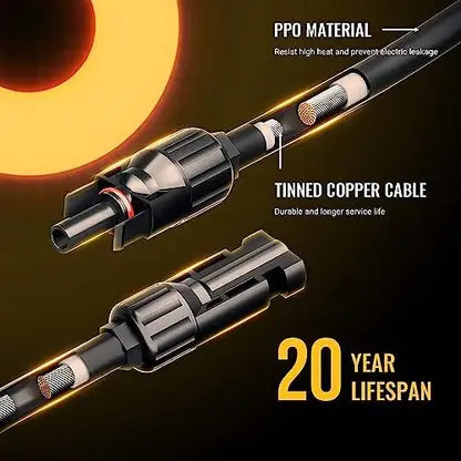 Solar parallel connection cable (MC4 connection), 1 pair