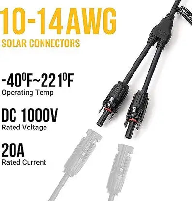 Solar parallel connection cable (MC4 connection), 1 pair