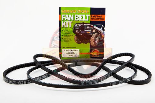 Fan Belt Kit Fan Power Steering & A/c Fit For Landcruiser BJ42, Landcruiser BJ73, Landcruiser BJ74 & Landcruiser BJ75 - Terrain Tamer FBK10