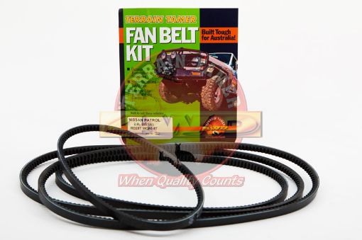 Fan Belt Kit Fan Power Steering & A/c Patrol Gq RD28T Fit For Patrol Gq Y60 - Terrain Tamer FBK26