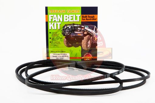 Fan Belt Kit Fan Power Steering & A/c TB45E 4.5L Petrol Fit For Patrol Gu Y61 - Terrain Tamer FBK33