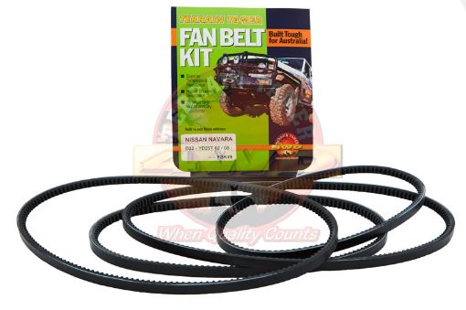Fan Belt Kit Fan Power Steering & A/c Navara D22 YD25T Fit For Navara D22 - Terrain Tamer FBK49