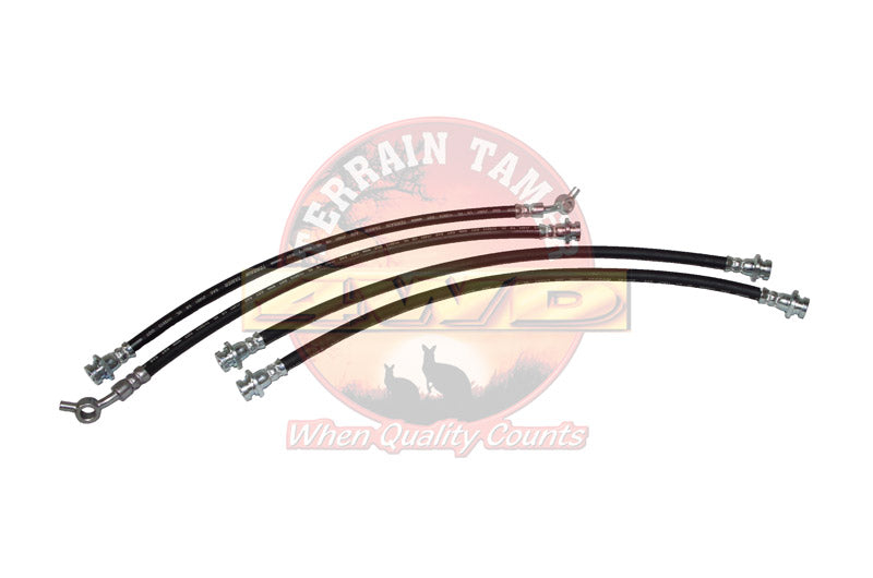 Hose Kit Brake Front and Rear 50MM Longer Than Original Fit For Navara D40