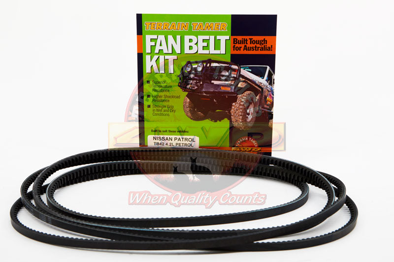 Fan Belt Kit Fan Power Steering & A/c TB42 4.2L Petrol Fit For Patrol Gq Y60