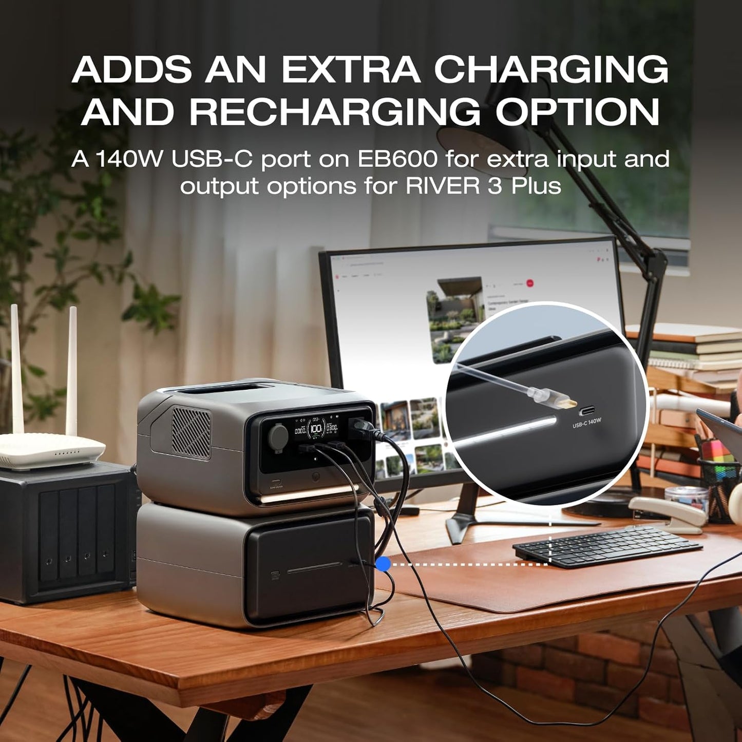 EcoFlow EB600 Extra Lithium Battery pack for River 3 Plus & River 3 Max Plus with 572Wh (47Ah@12V) Power Capacity