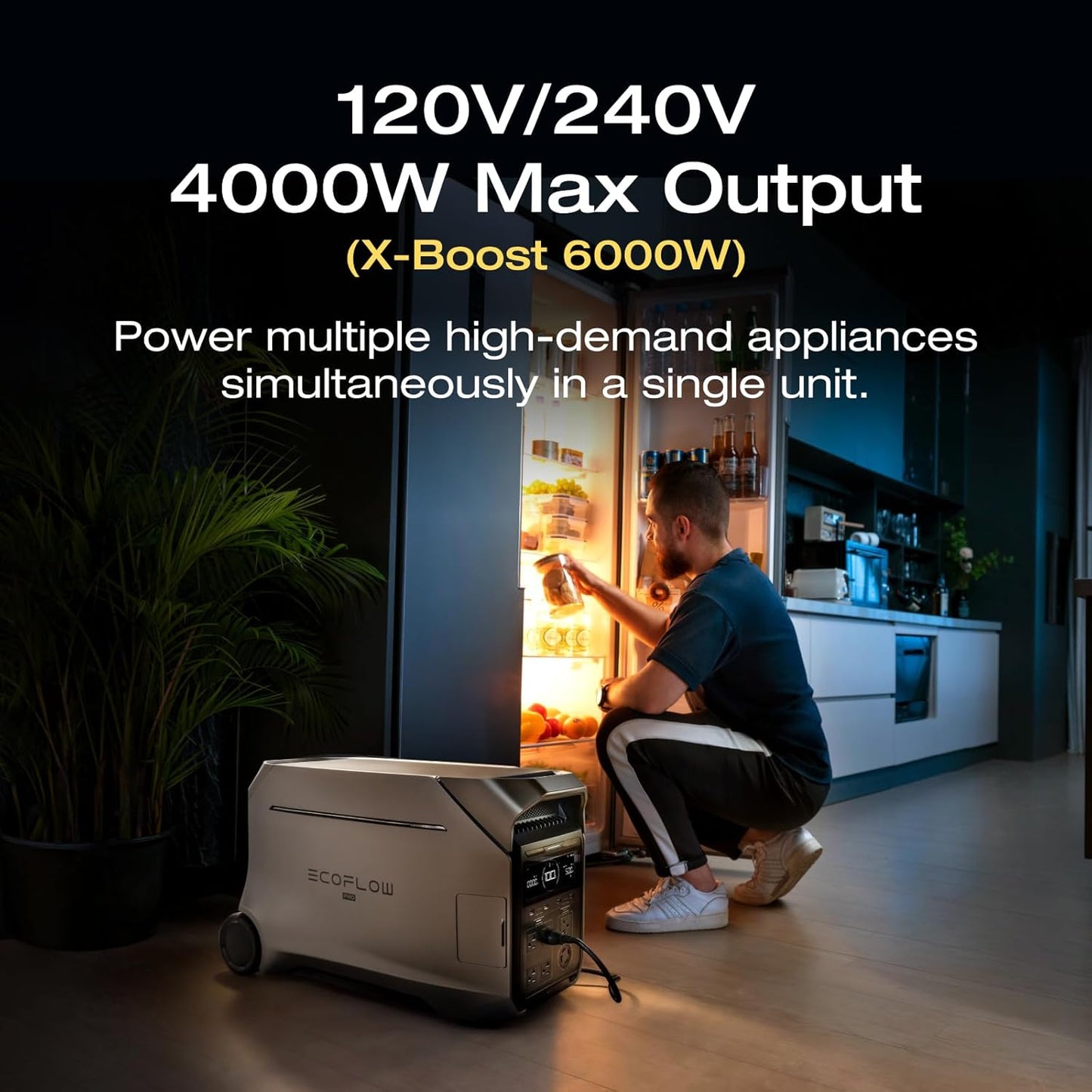 EcoFlow Delta Pro 3 with 4000W total AC Output and Built in 4096Wh (341Ah@12V) Battery