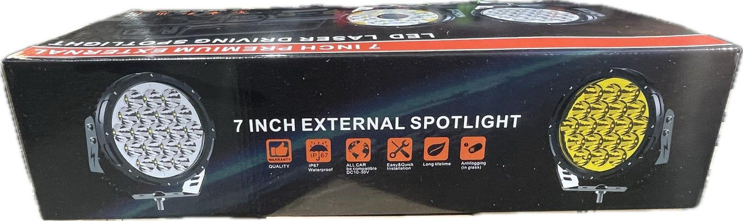 Ramped Up universal 1100W LED 7 inch HID spotlights pair with cordless remote - WHITE