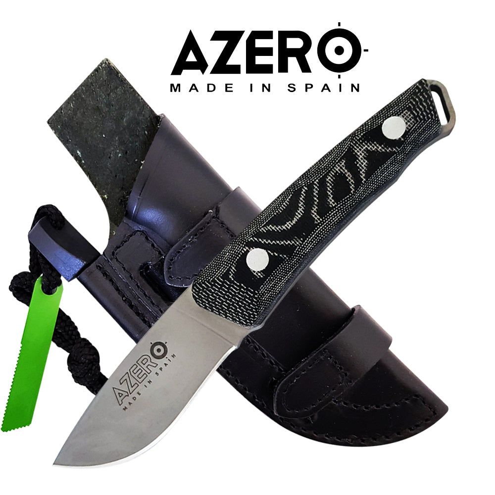 Azero Micarta Handle Knife w Firestarter