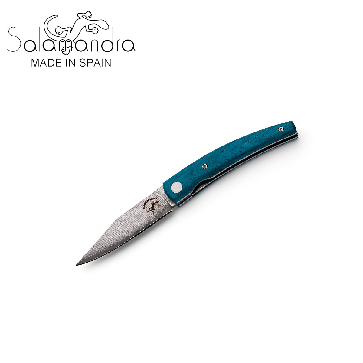 Salamandra Lola Blue Juma Damascus Pocket Knife