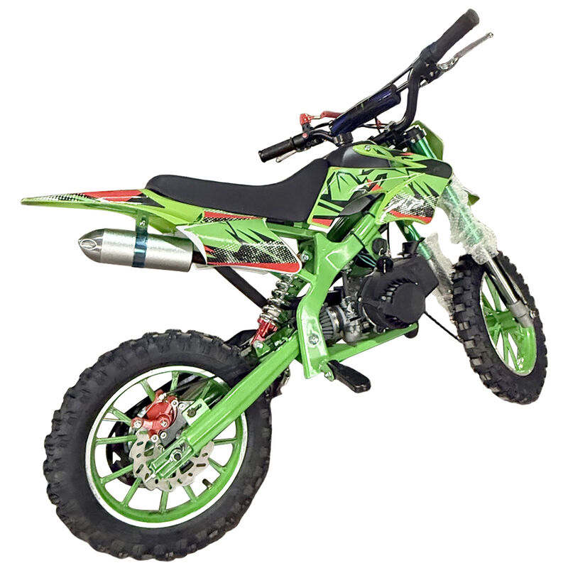 Green Mini Motor Dirt Bike Kids Pocket 2 Stroke Motorbike ATV Twin Exhaust Tip Toys 49cc 2025