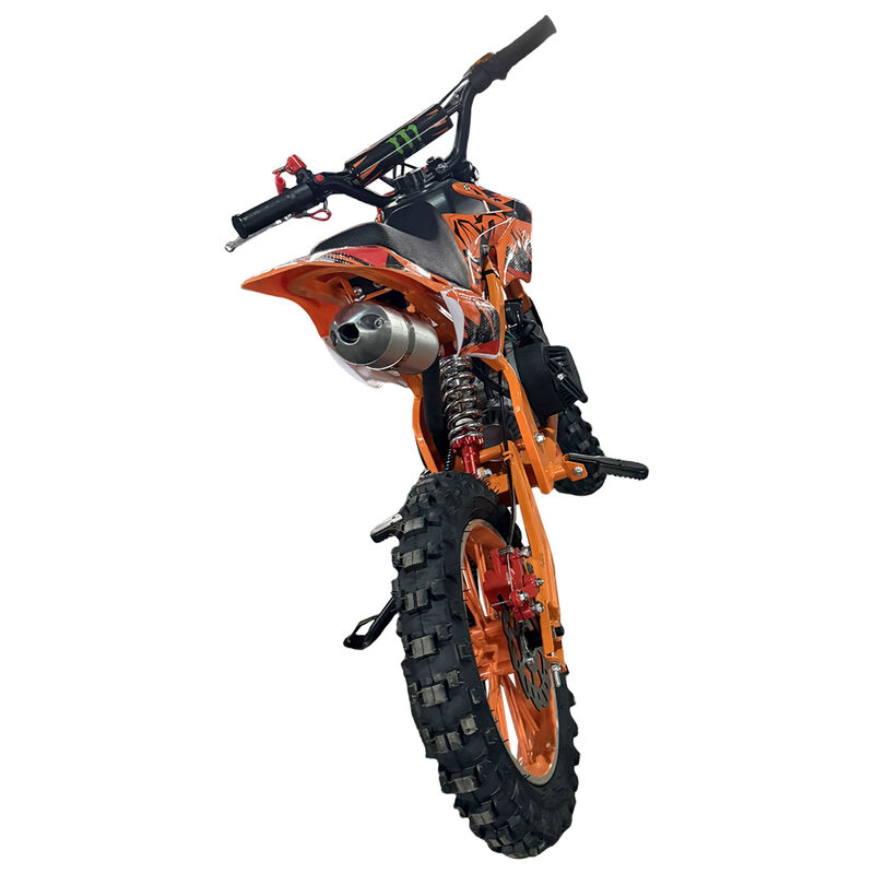 Orange Mini Motor Dirt Bike Kids Pocket 2 Stroke Motorbike ATV Twin Exhaust Tip Toys 49cc 2025