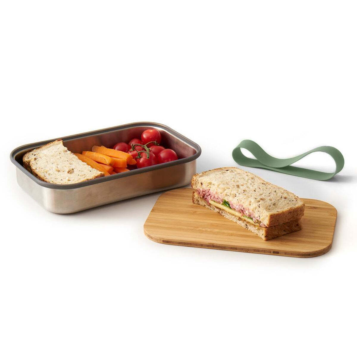 Sandwich Box .9L Stainless Steel Olive