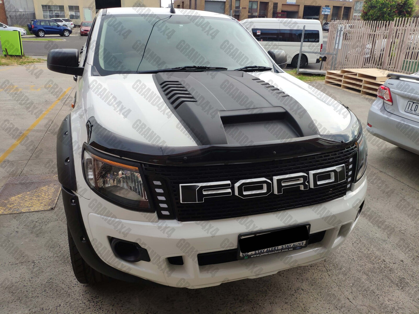 BONNET SCOOP HOOD SCOOP MATTE BLACK SUITS FORD RANGER PX1 2011 - 2015