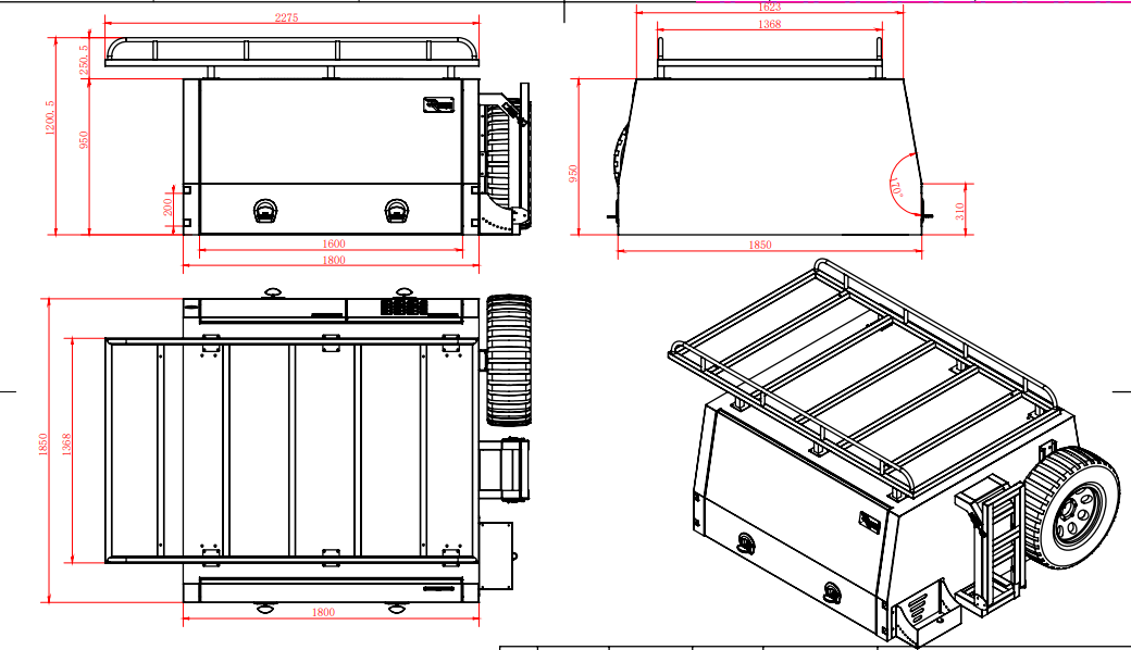 RAMPED UP 4X4 PREMIUM 1800 FULL SPEC CANOPY (ENQUIRE FOR CUSTOM SIZES)