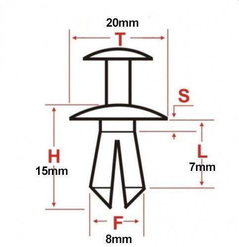 Bumper Bar Front Inner Guard Scrivet Fixings Clips Fit For Mitsubishi 20pcs