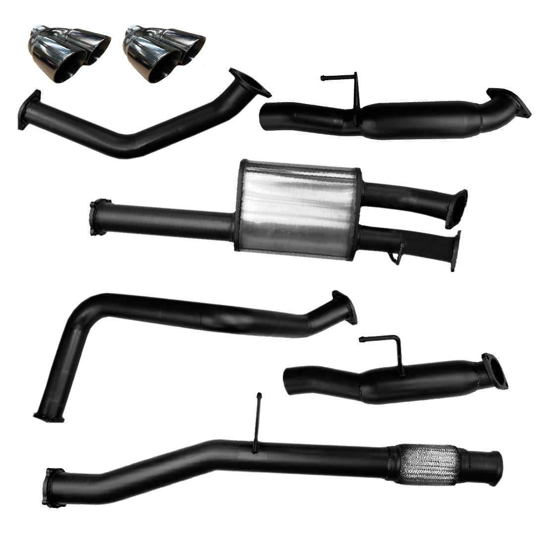 Chevrolet Silverado 1500 Exhaust 6.2L V8 Cat Back Single 3.5" to 3" Dual Systems