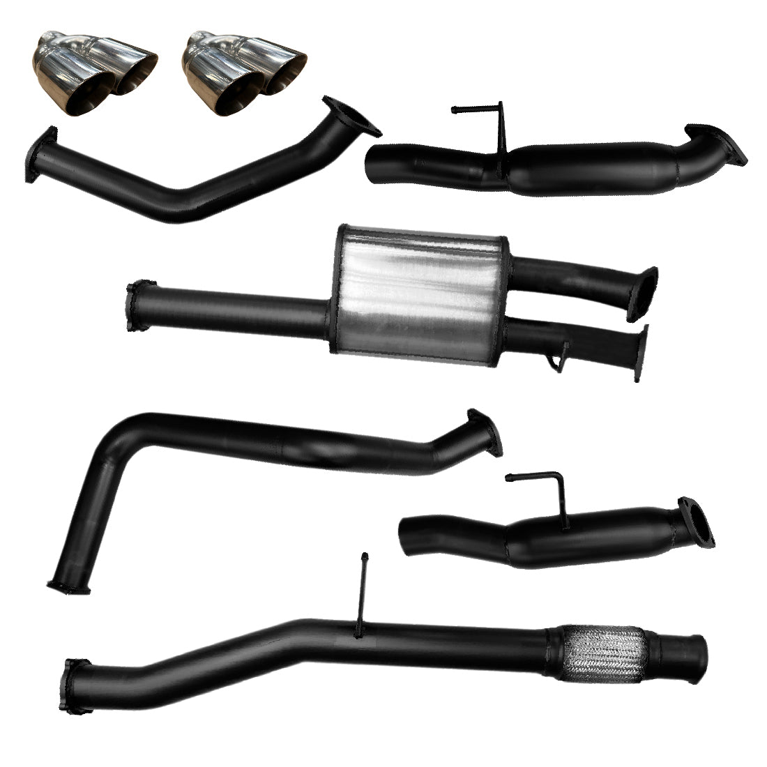 Chevrolet Silverado 1500 Exhaust 6.2L V8 Cat Back Single 3.5" to 3" Dual Systems