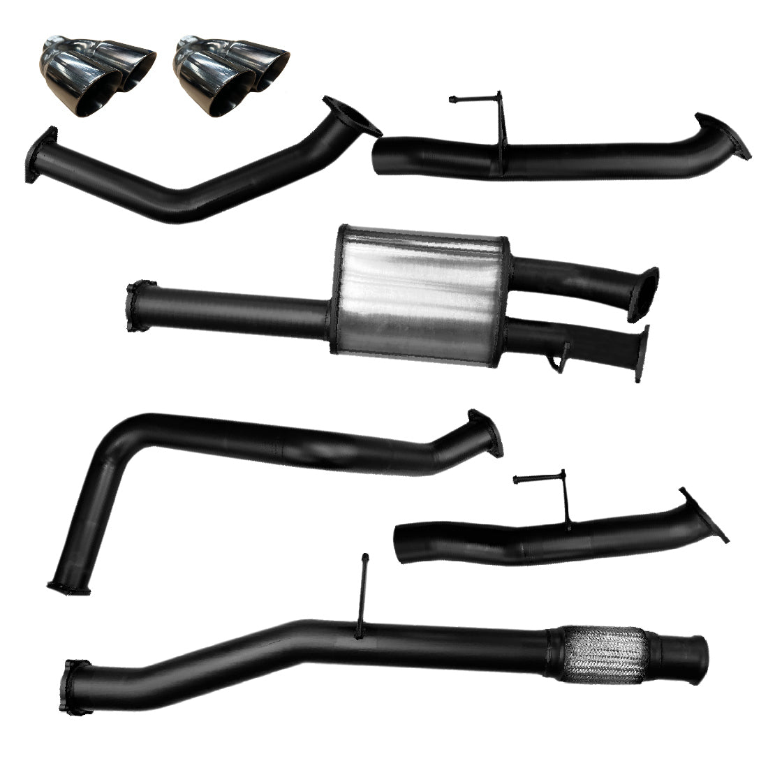 Chevrolet Silverado 1500 Exhaust 6.2L V8 Cat Back Single 3.5" to 3" Dual Systems