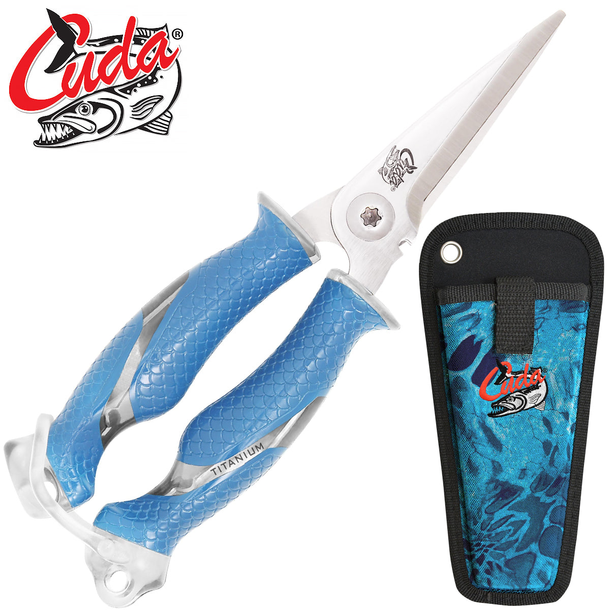 Cuda 8" Titanium Bonded Snip with Sheath