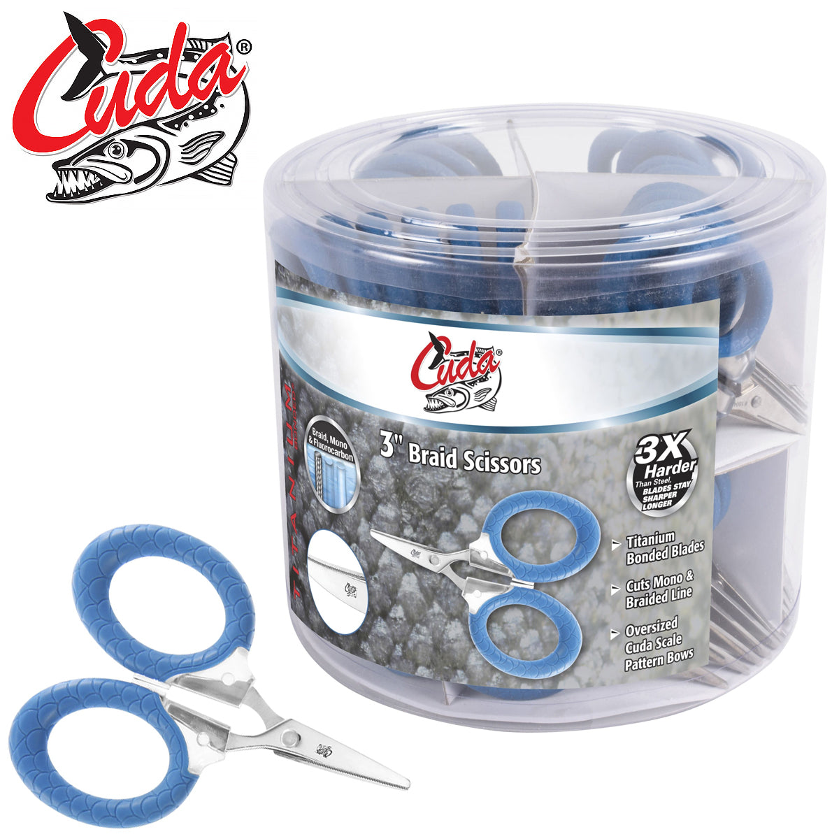 Cuda 3" Titanium Bonded Micro Braid Scissors - 50 Pack