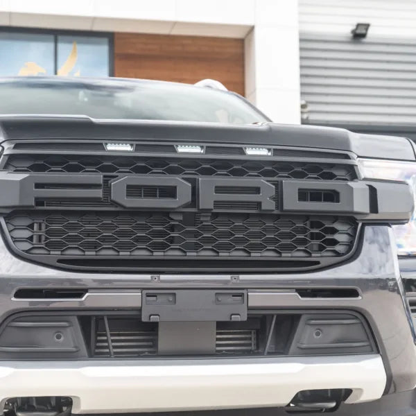 FORD RANGER NEXT GEN RAPTOR STYLE GRILLE WITH WHITE LED's EVEREST, XLT, SPORT & WILDTRAK 2022- 2025