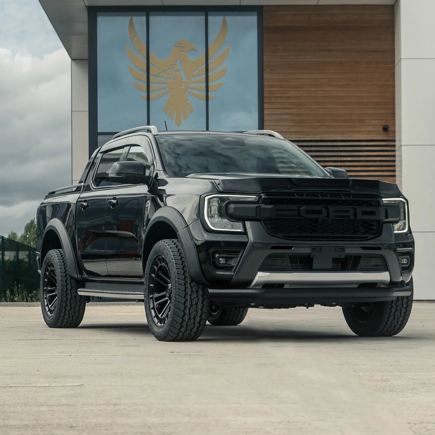 FORD RANGER NEXT GEN RAPTOR STYLE GRILLE WITH WHITE LED's EVEREST, XLT, SPORT & WILDTRAK 2022- 2025