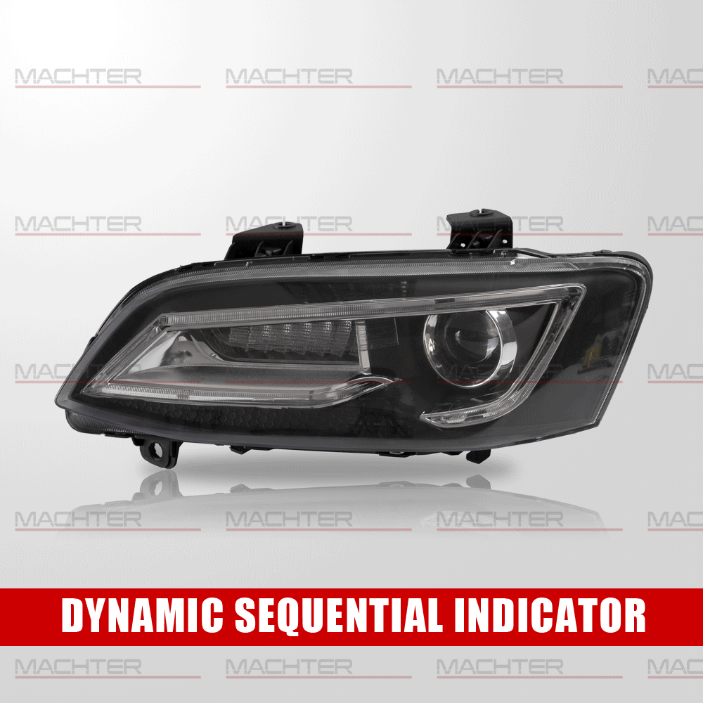 LED Headlights Sequential Blinker Fit For Holden VE Commodore Series 1 & 2 Without Globe