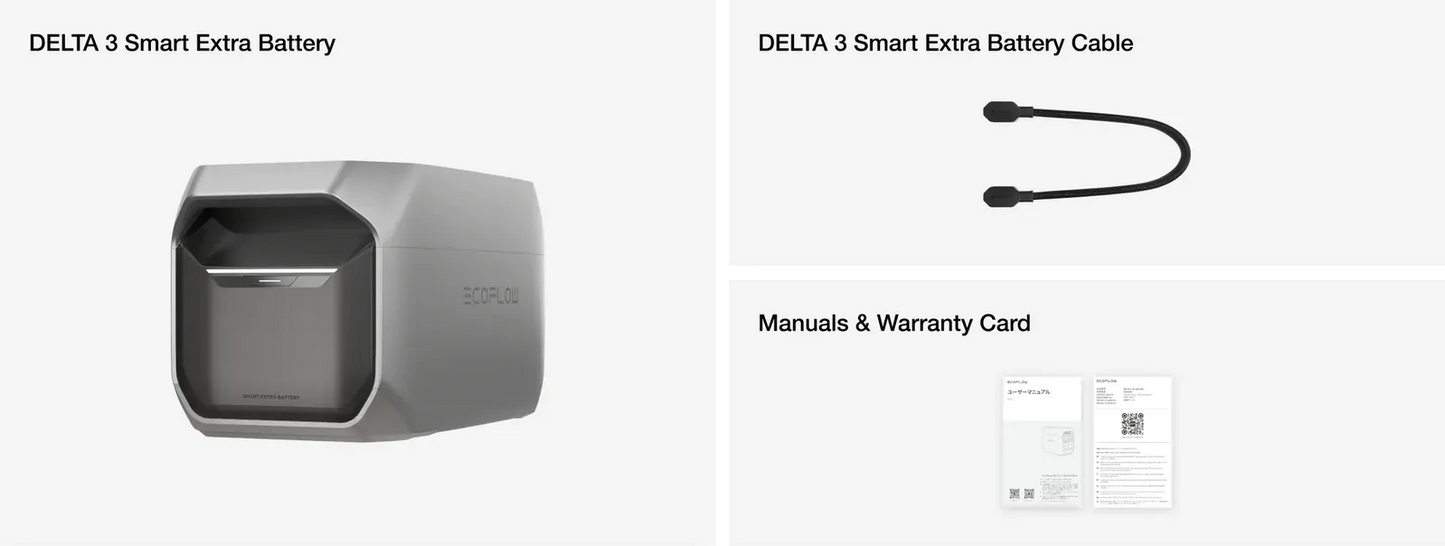Ecoflow Extra Lithium Battery pack for Delta 3 Power Station with 1024Wh (85Ah@12V) Power Capacity
