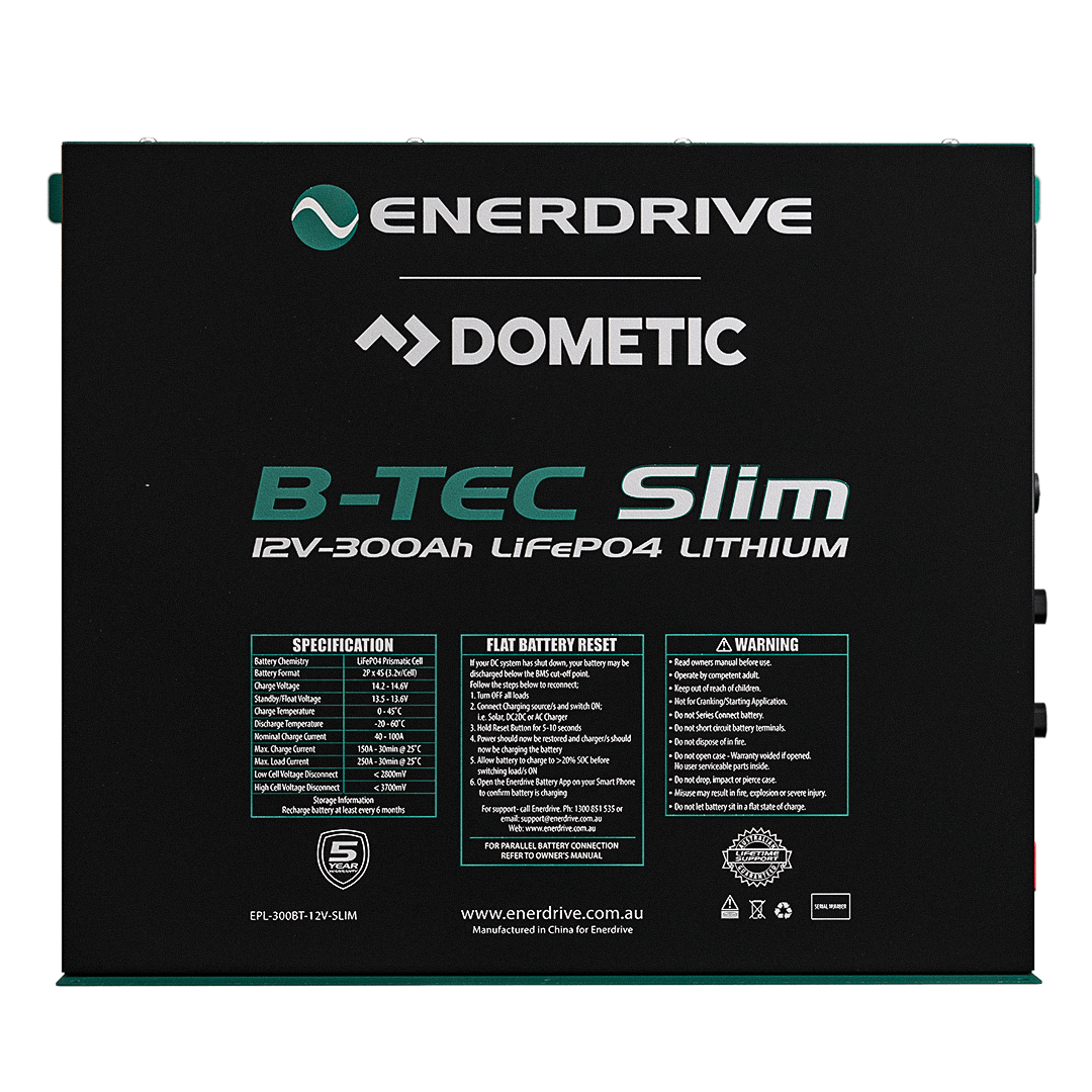 Enerdrive | Dometic B-TEC 12V 300Ah Slimline Lithium Battery