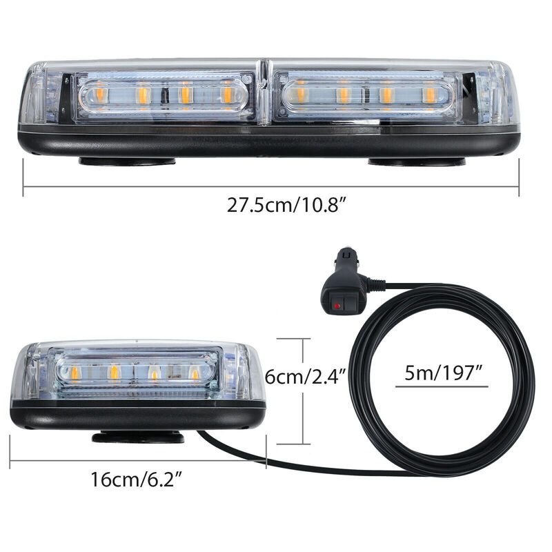 24 LED Amber Vehicle Roof Light Flashing Recovery Strobe Beacon Light Magnetic