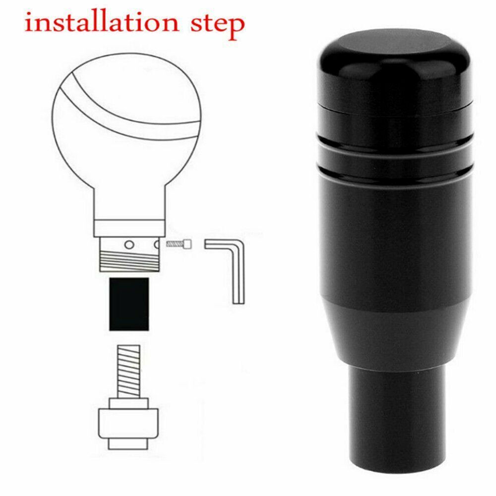 Black Universal Car Manual Gear Stick Shift Shifter Lever Knob Aluminum 90mm
