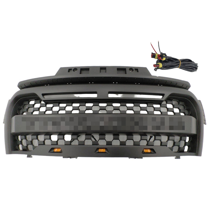 Front Grill Mesh Matte Black Grille With LED Fit For GWM Cannon 2020-2022