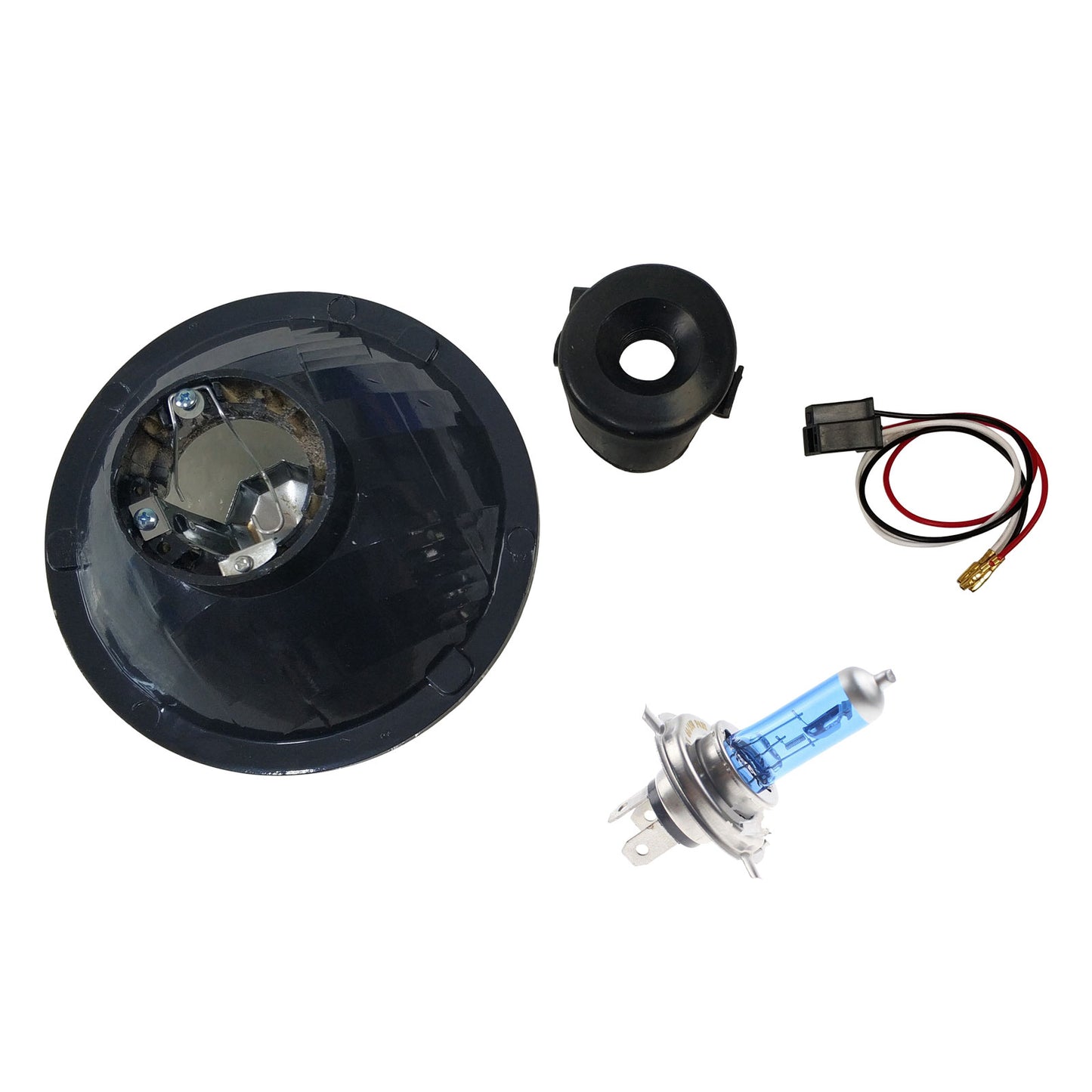 Headlight Upgrade Kit 2 x 7" Round Lamp 60/55W H4 Halogen Conversion Kit Pair