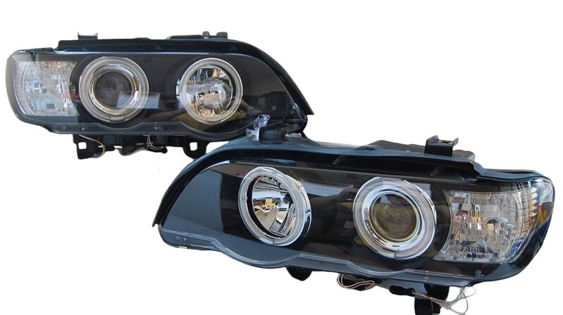 CCFL Angel-Eyes Projector Head Lights Fit For BMW X5 E53 PRE LCI 2000-2003