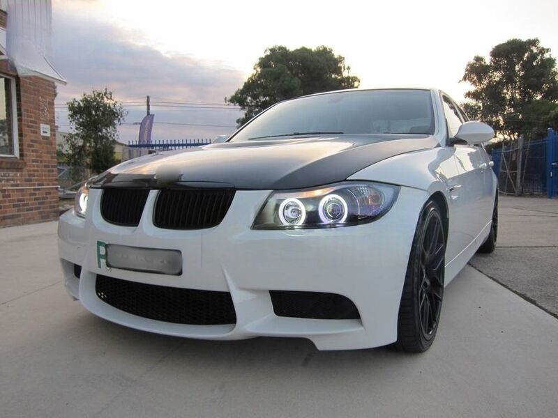 Black CCFL Angle Eye Projector Headlight Fit For BMW E90 Sedan 2005-2008