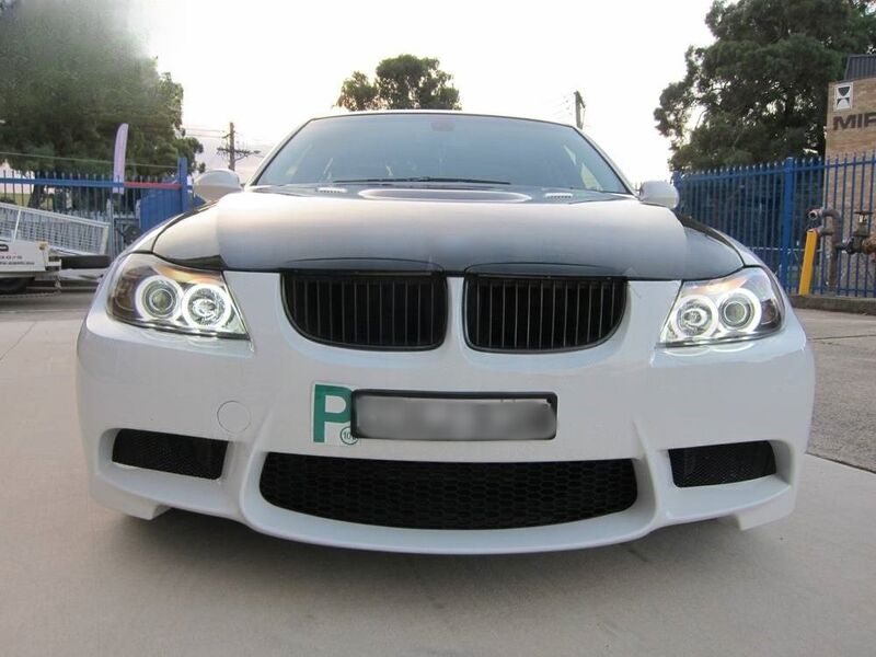 Black CCFL Angle Eye Projector Headlight Fit For BMW E90 Sedan 2005-2008