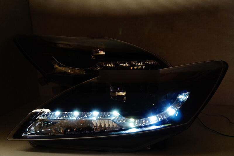 Black LED Projector Headlights Fit For Ford Focus XR5 Hatch 2008-2011