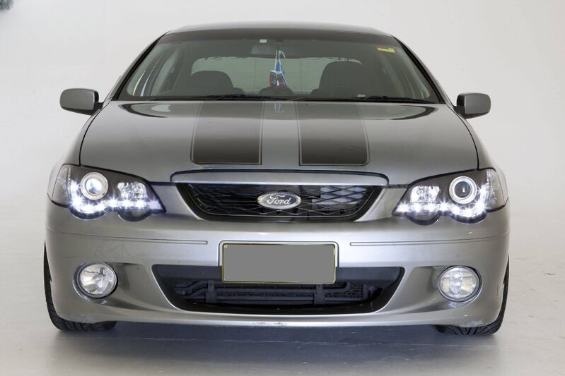 Black DRL LED Headlights Fit For Ford Falcon BA BF XR6 XR8 2002-2008