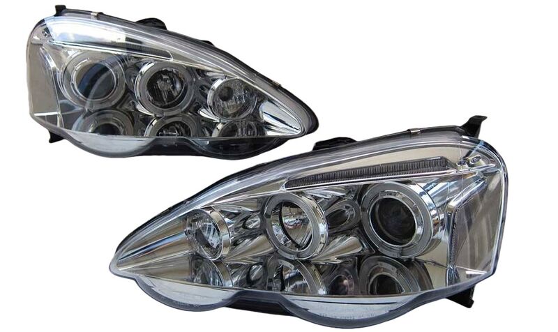 Clear LED Angel-Eyes Projector Headlights Fit For Honda Integra DC5 Type S Type R 2001-2003
