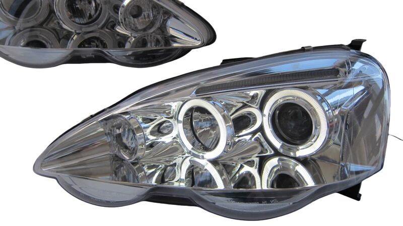 Clear LED Angel-Eyes Projector Headlights Fit For Honda Integra DC5 Type S Type R 2001-2003