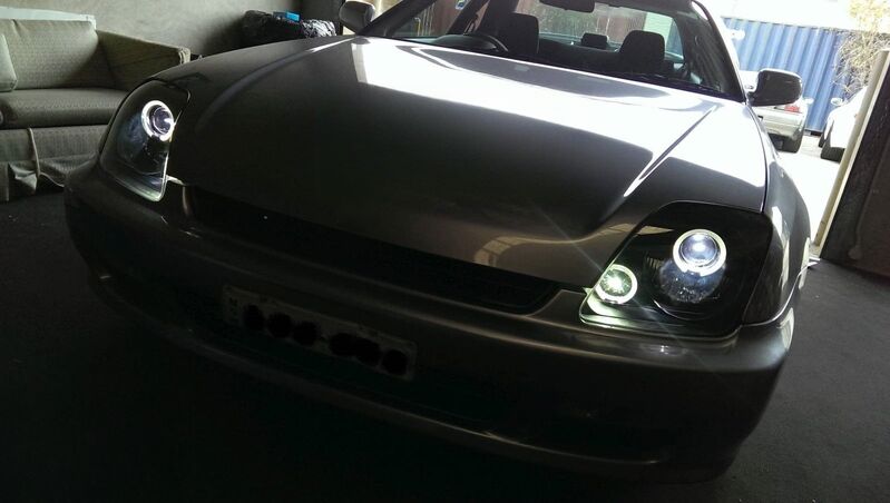Black CCFL Angle Eye Projector Headlights Fit For Honda Prelude VtiR VtiS Type S 1996-2001