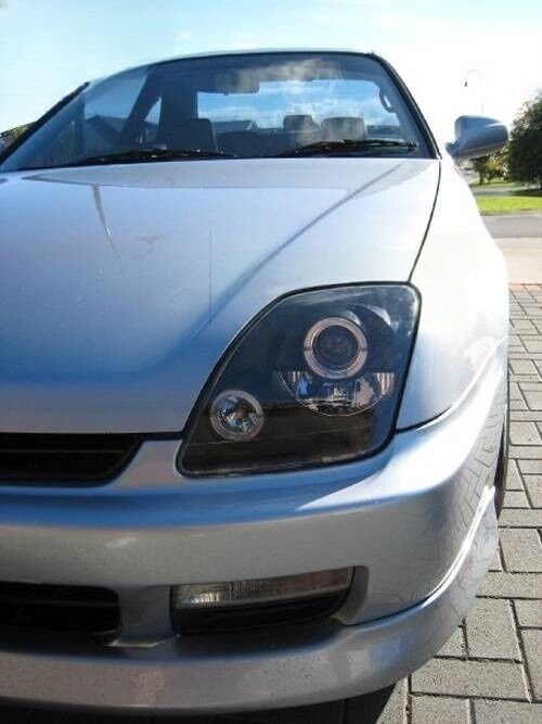 Black CCFL Angle Eye Projector Headlights Fit For Honda Prelude VtiR VtiS Type S 1996-2001