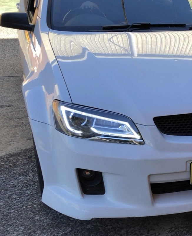 LED Headlights Sequential Blinker Fit For Holden VE Commodore Series 1&2 With HID Xenon Globes