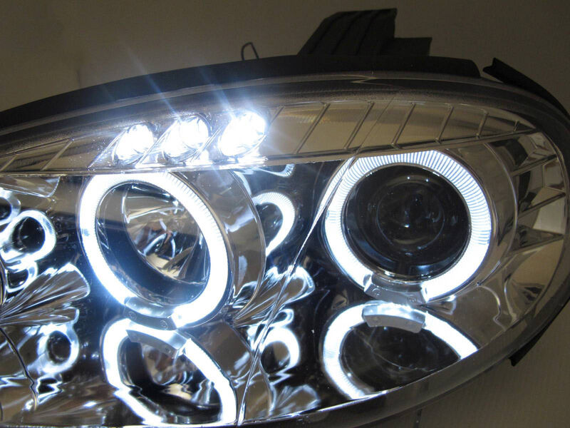 Clear LED Angel Eyes Projector Head Lights Fit For Mazda MX5 NB 2001-2005