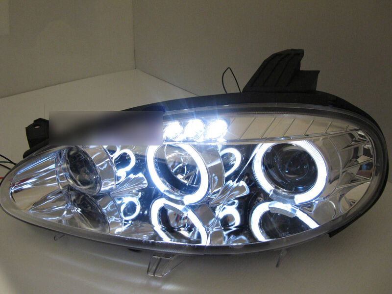 Clear LED Angel Eyes Projector Head Lights Fit For Mazda MX5 NB 2001-2005