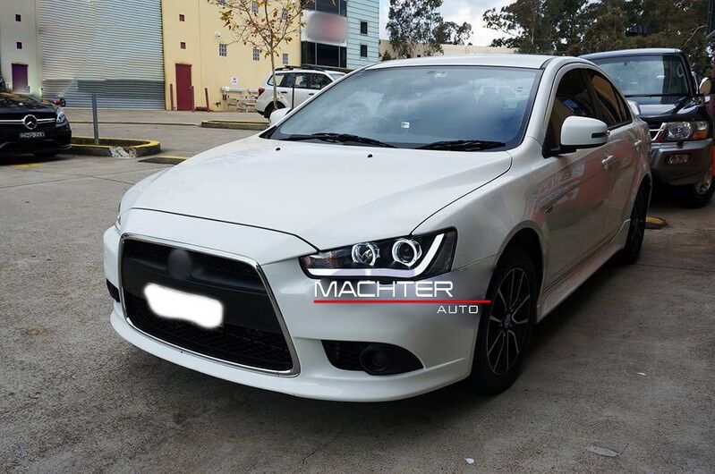 Angel Eyes DRL LED Headlights Fit For Mitsubishi Lancer EVO X CJ VRX 2007-2018