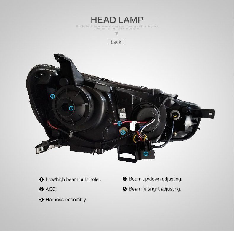 Demon Eye 3D LED DRL Projector Head Light Fit For Mitsubishi Lancer CJ EVO X VRX 2007-2017
