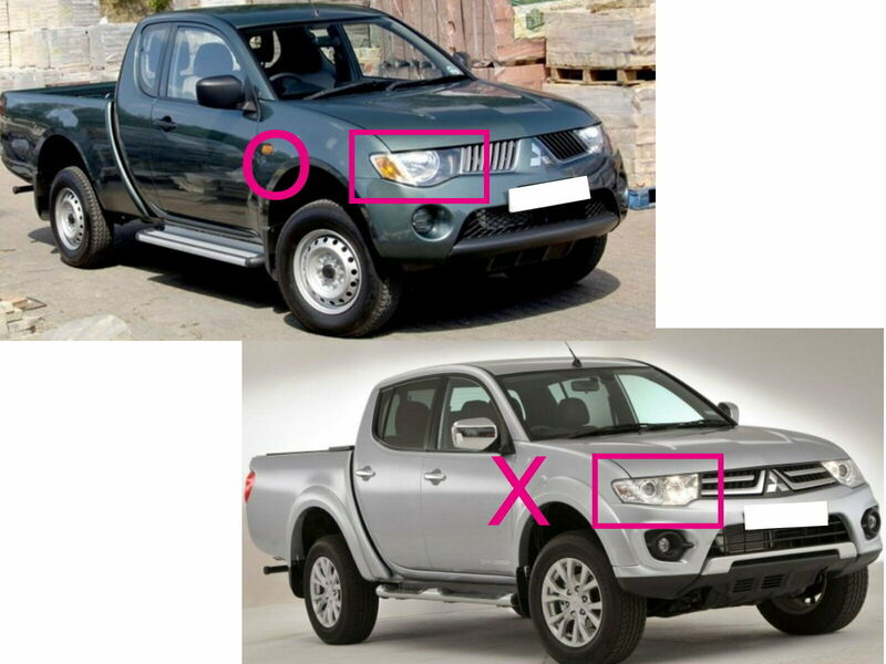 Black Ultra LED Angel Eyes Projector Headlights Fit For 2006-2015 Mitsubishi Triton