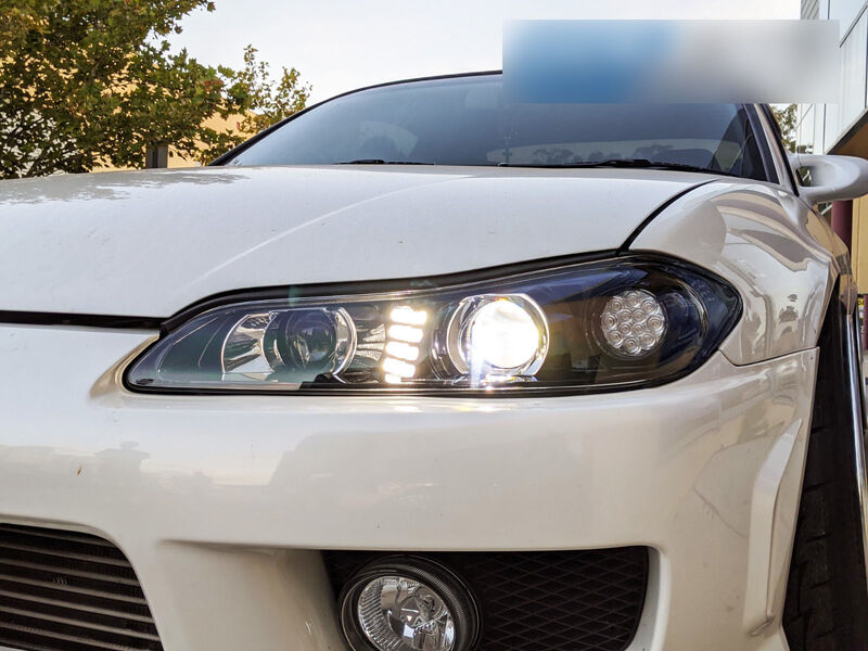 COPLUS Dual LED Projector Head Lights LED Indicators Fit For Nissan 200SX S15 Silvia 1999-2002
