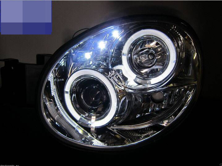 Clear LED Angel Eyes Projector Headlights Fit For Subaru Impreza WRX STI GD 2000-2002